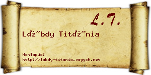 Lábdy Titánia névjegykártya